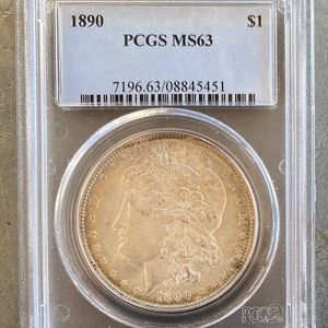 1890 Morgan Silver Dollar PCGS-63
